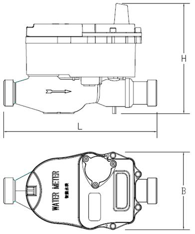无线远传阀控水表外形尺寸图