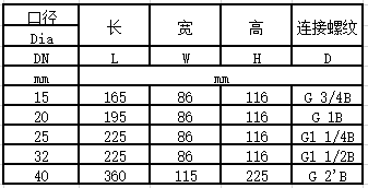 智能预付费水表规格尺寸表